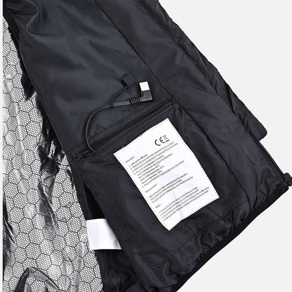 4-Zone Heated Gilet with Powerbank (Size M) - Black