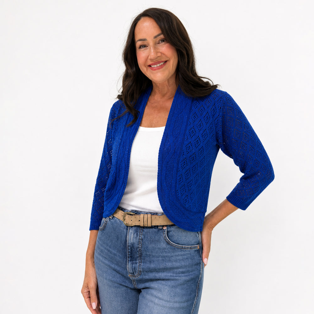 Sugar Crisp Acrylic Cardigan (Size - Large) - Dark Blue_8415766