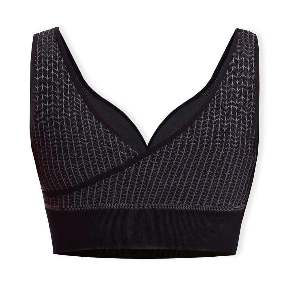 SANKOM Classic Wire-Free Posture Support - Seamless Breathable Comfort Bra with Removable Pads (Size - S-M) - Black