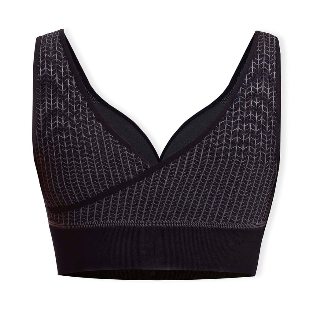 SANKOM Classic Wire-Free Posture Support - Seamless Breathable Comfort Bra with Removable Pads (Size - S-M) - Black