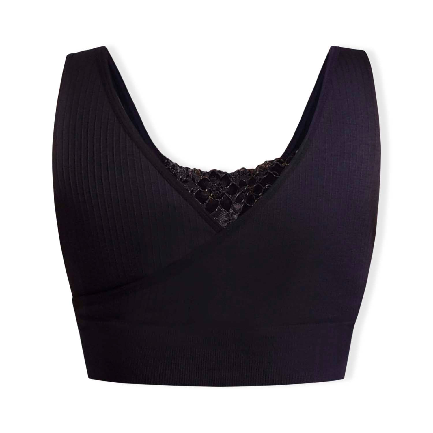 Sankom Switzerland Patent Classic Bra With Lace (Size S/M) - Black & Gold_8419798_2