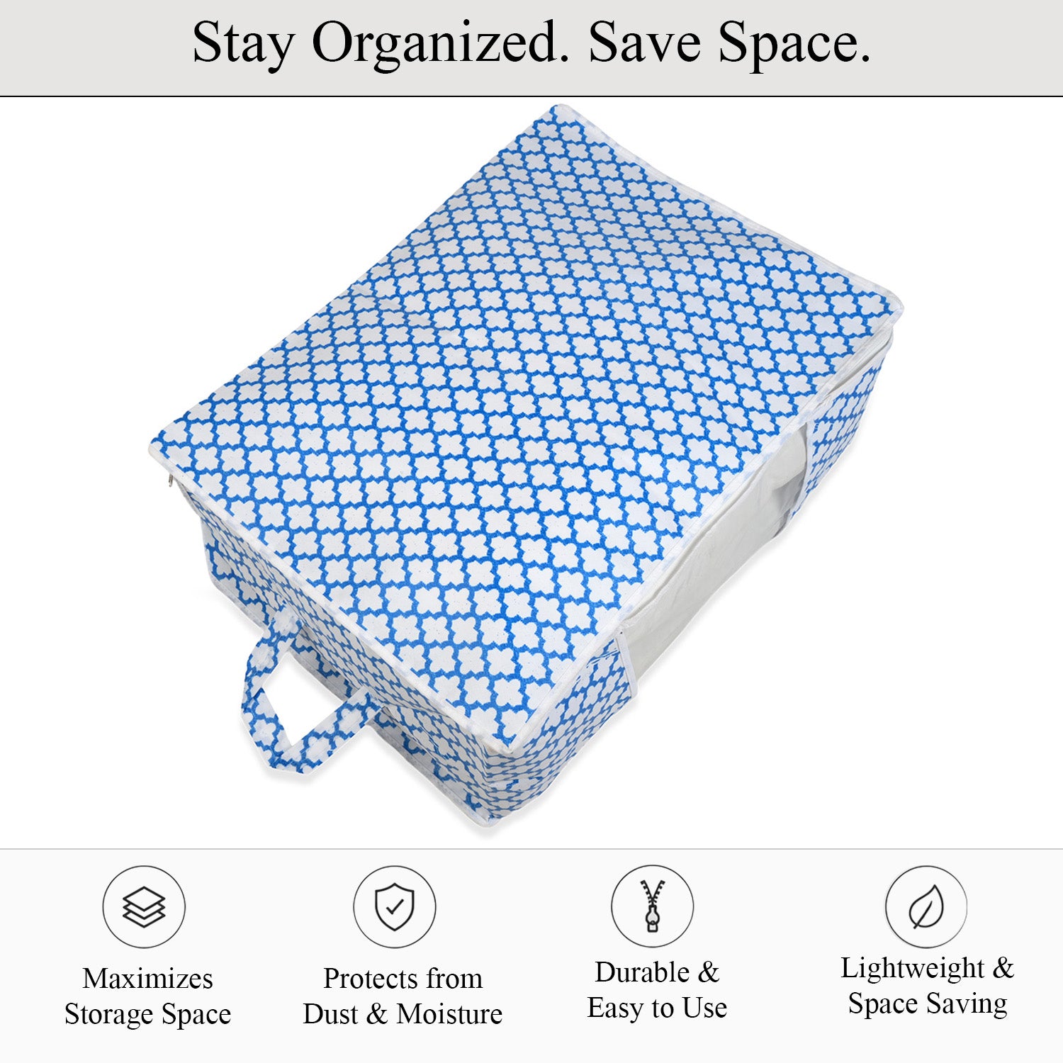 Patterned Storage Box (Size 60x30x45 cm) - Purple_8420256_3