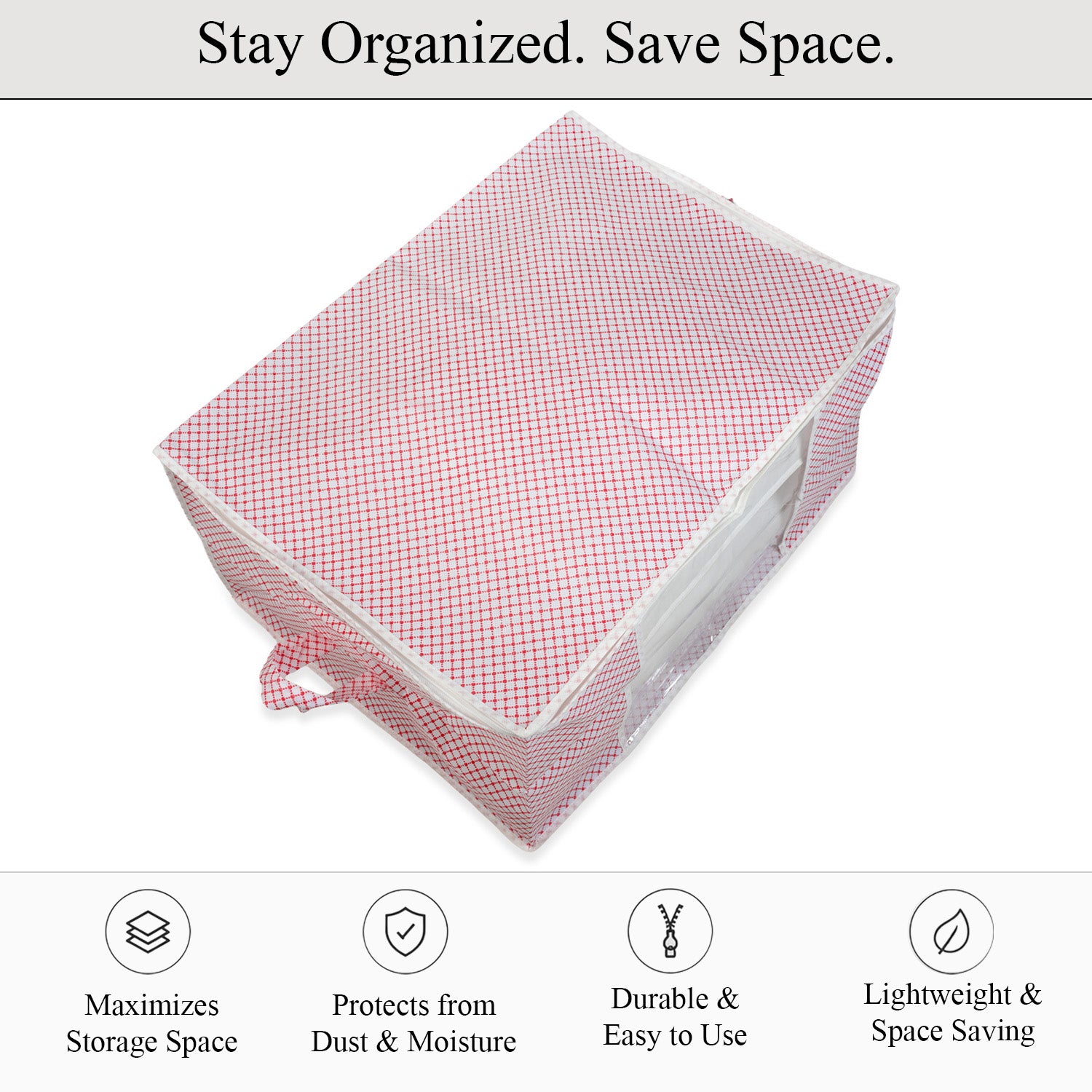 Patterned Storage Box (Size 60x30x45 cm) - Pink_8420257_3