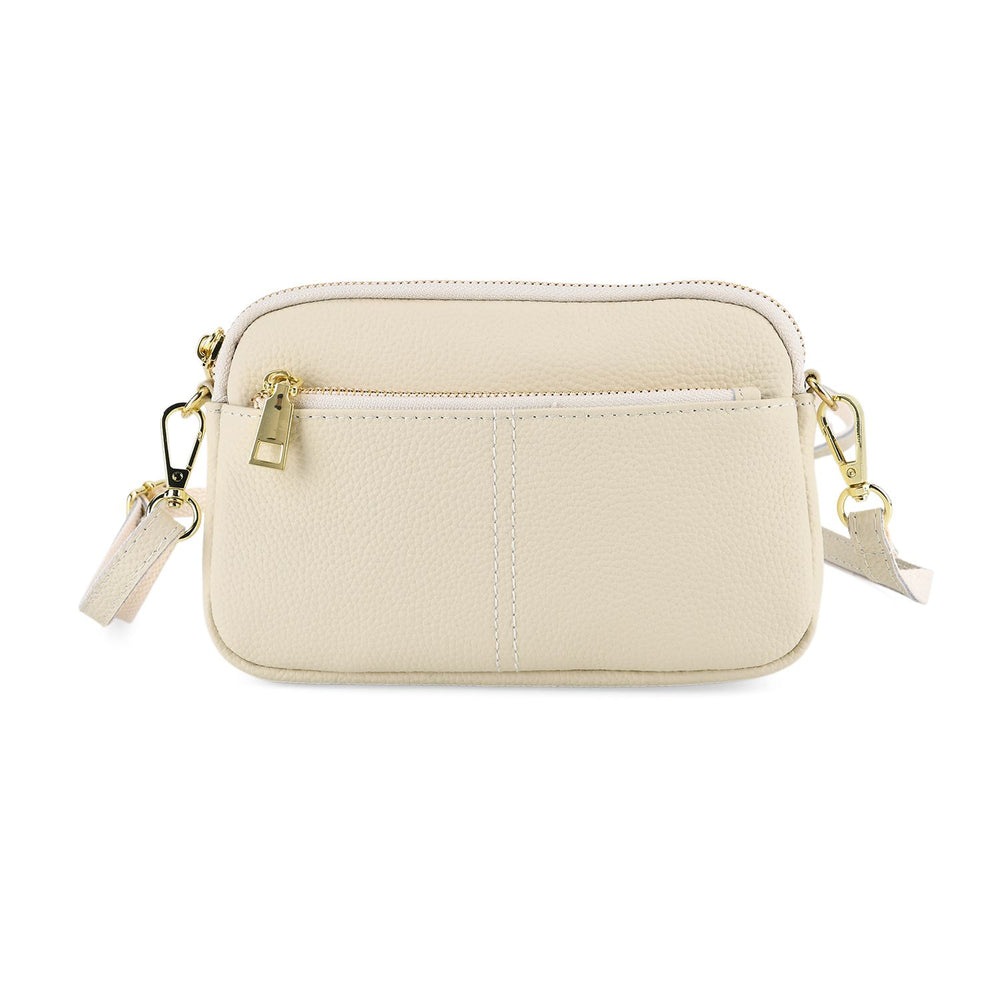 100% Genuine Leather Designer Minimalist Sling Shoulder Bag -  Ivory_8420492