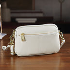 100% Genuine Leather Designer Minimalist Sling Shoulder Bag -  Ivory_8420492_1