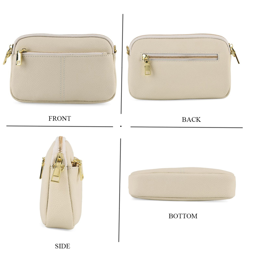 100% Genuine Leather Designer Minimalist Sling Shoulder Bag -  Ivory_8420492_4