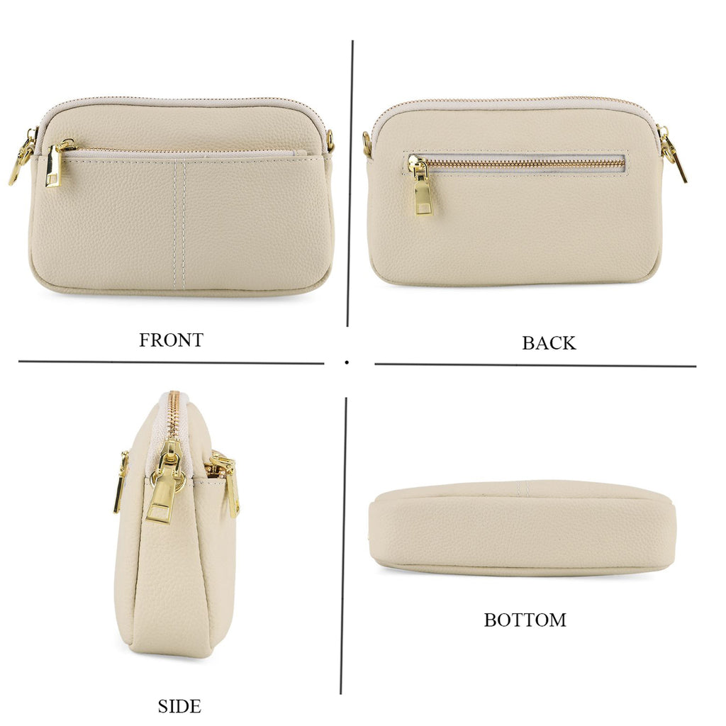 100% Genuine Leather Designer Minimalist Sling Shoulder Bag -  Ivory_8420492_4