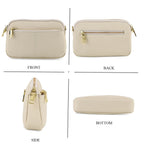 100% Genuine Leather Designer Minimalist Sling Shoulder Bag -  Ivory_8420492_4