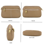 100% Genuine Leather Designer Minimalist Sling Shoulder Bag - Grey_8420509_4