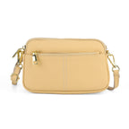 100% Genuine Leather Designer Minimalist Sling Shoulder Bag - Yellow_8420511