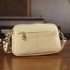 100% Genuine Leather Designer Minimalist Sling Shoulder Bag - Yellow_8420511_1
