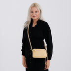100% Genuine Leather Designer Minimalist Sling Shoulder Bag - Yellow_8420511_2