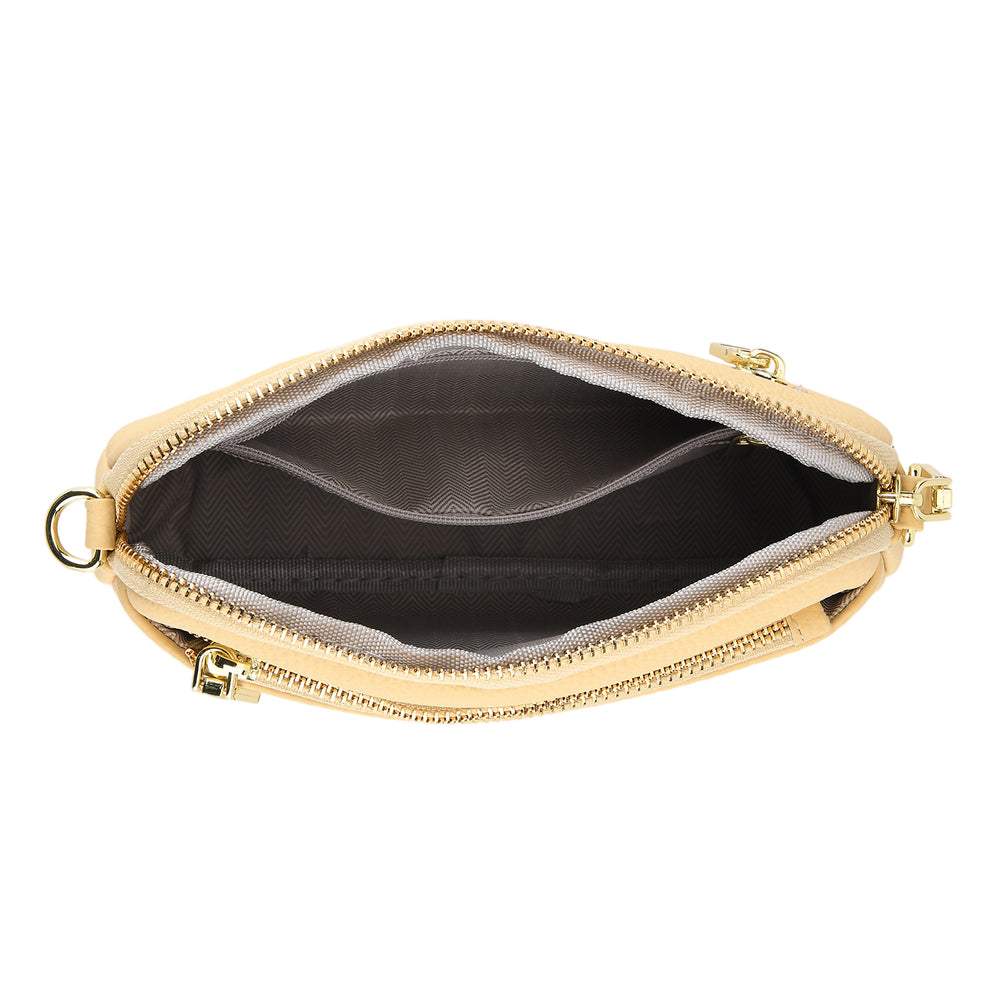 100% Genuine Leather Designer Minimalist Sling Shoulder Bag - Yellow_8420511_6