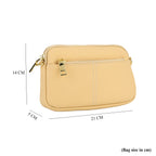 100% Genuine Leather Designer Minimalist Sling Shoulder Bag - Yellow_8420511_8