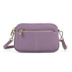100% Genuine Leather Designer Minimalist Sling Shoulder Bag - Purple_8420512