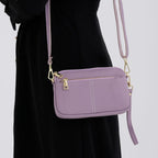 100% Genuine Leather Designer Minimalist Sling Shoulder Bag - Purple_8420512_3