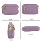 100% Genuine Leather Designer Minimalist Sling Shoulder Bag - Purple_8420512_4