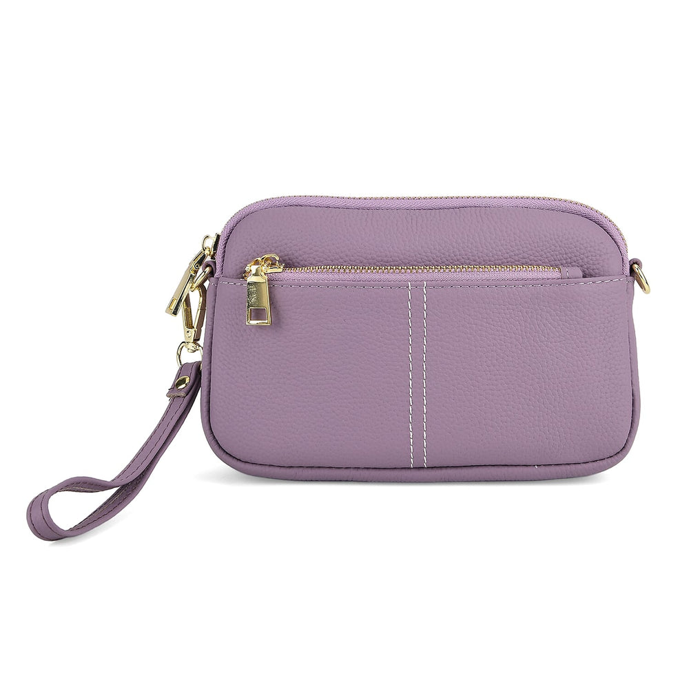 100% Genuine Leather Designer Minimalist Sling Shoulder Bag - Purple_8420512_5
