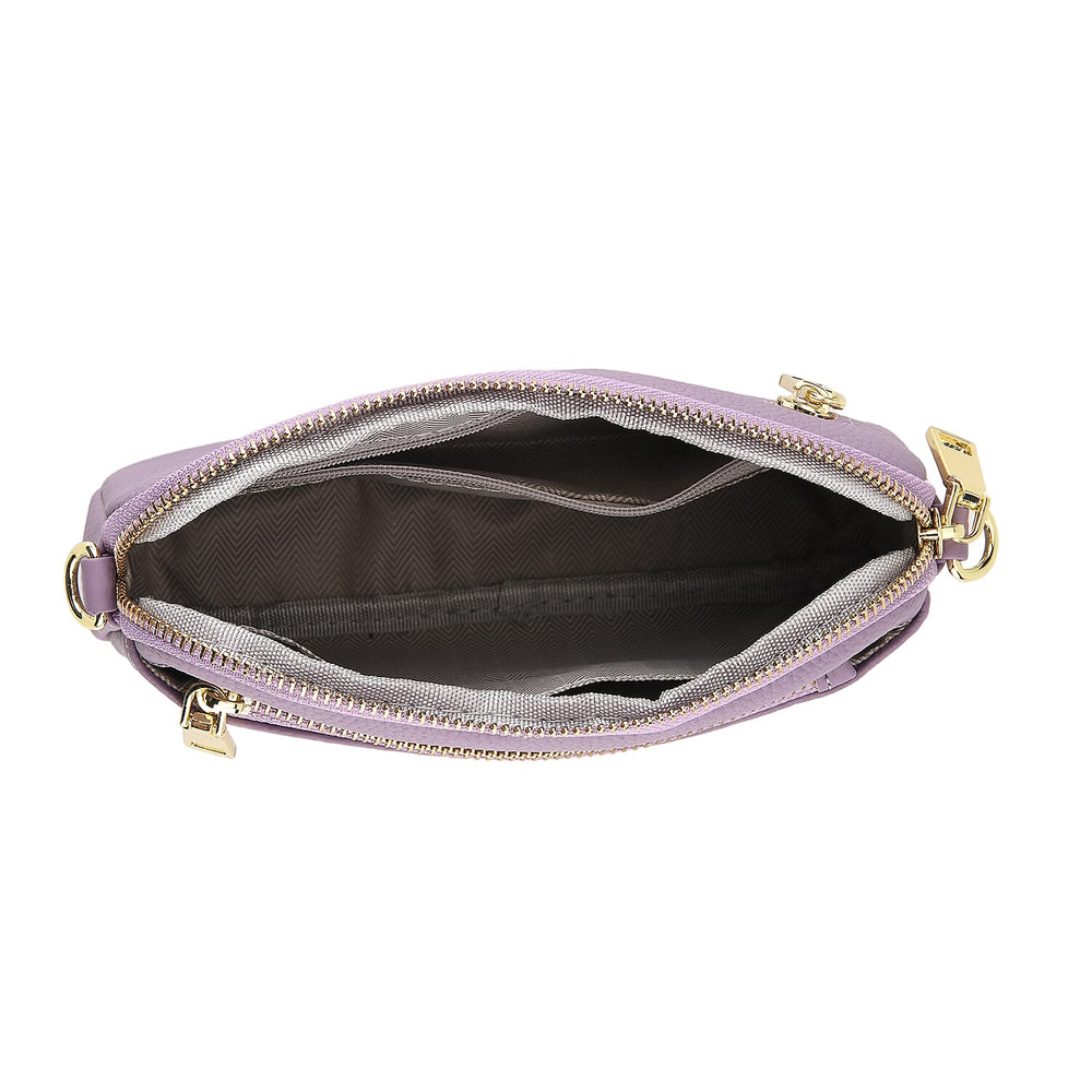 100% Genuine Leather Designer Minimalist Sling Shoulder Bag - Purple_8420512_6