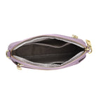 100% Genuine Leather Designer Minimalist Sling Shoulder Bag - Purple_8420512_6