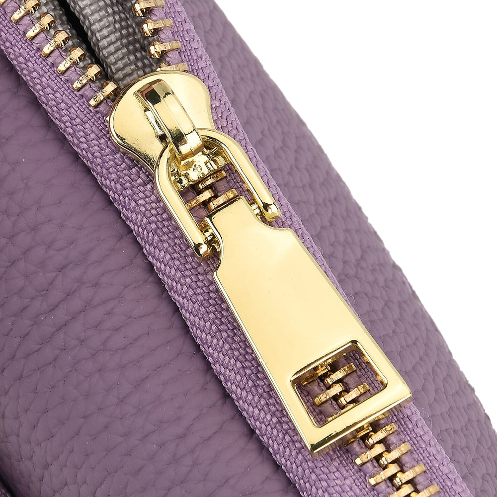 100% Genuine Leather Designer Minimalist Sling Shoulder Bag - Purple_8420512_7