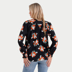 & Maisi Printed Top (Size - Large) - Black_8420781_1