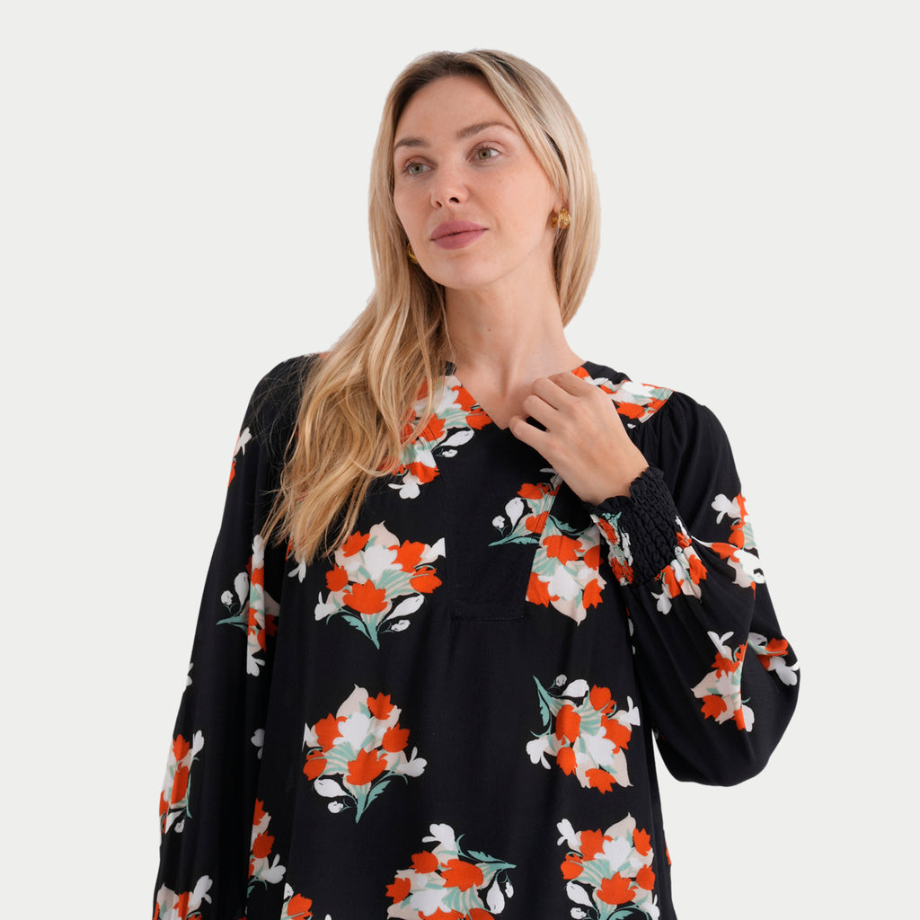 & Maisi Printed Top (Size - Large) - Black_8420781_4