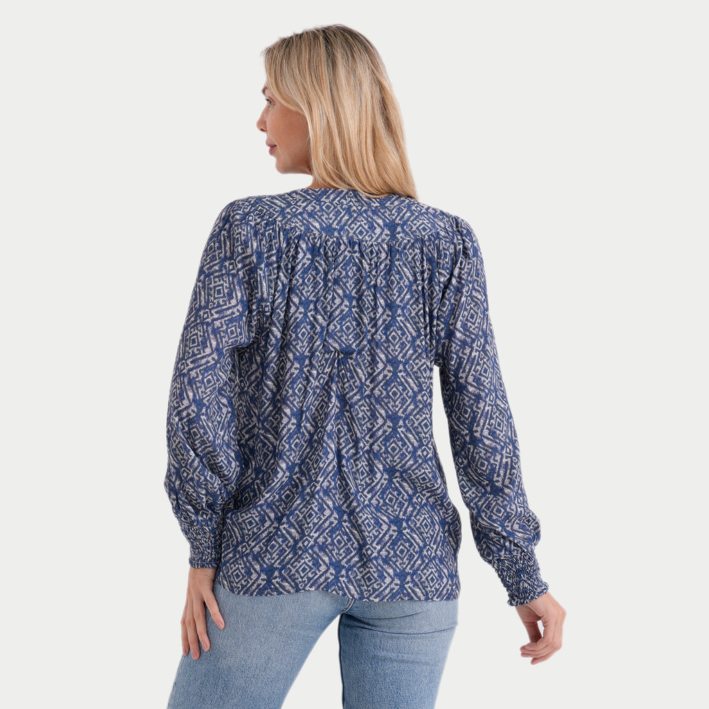 & Maisi Printed Top (Size - Large) - Blue_8420789_1