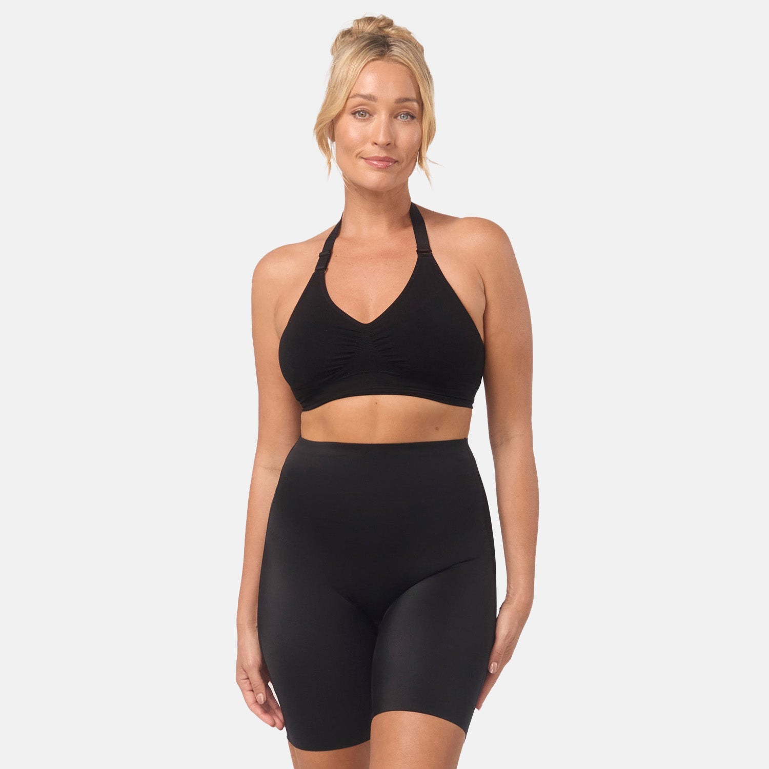 Bella Bodies Curve Control High-Waisted Seamless Sculpting Shorts (Size M) - Taupe