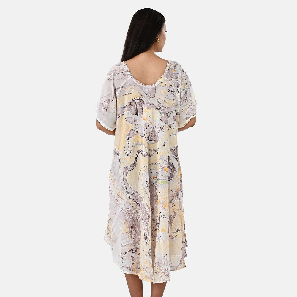 & Maisi Printed Dress (Size - One Size) - Yellow_8421281_2