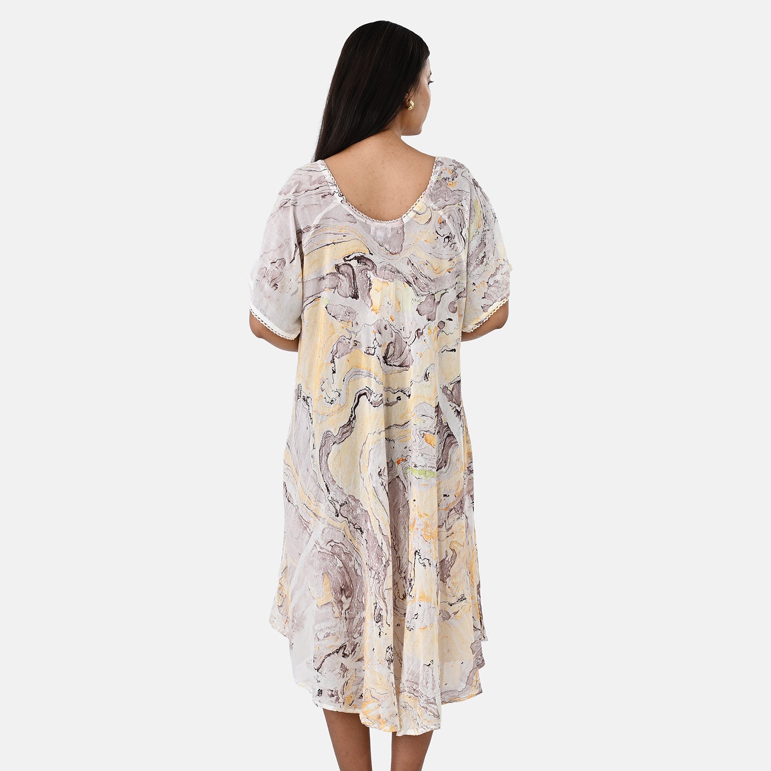& Maisi Printed Dress (Size - One Size) - Yellow_8421281_2