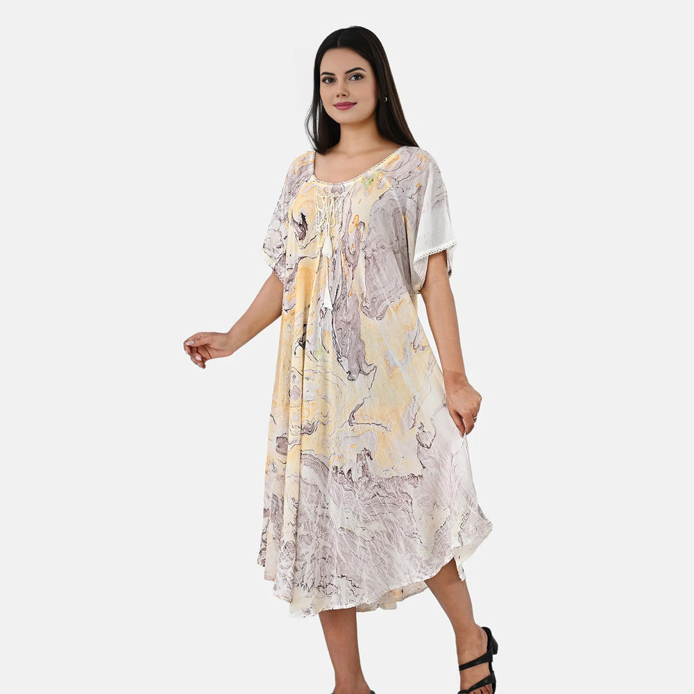 & Maisi Printed Dress (Size - One Size) - Yellow_8421281_3