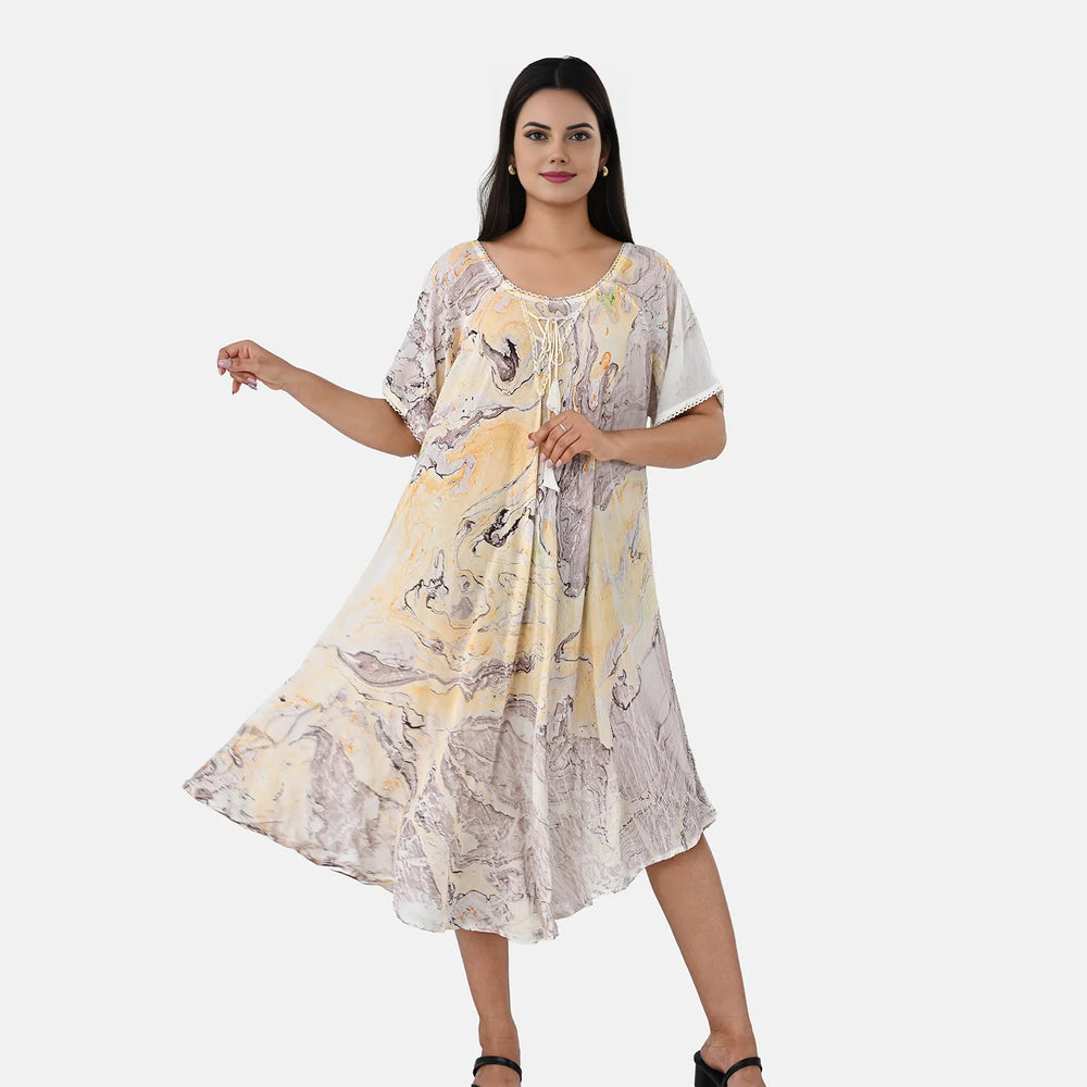& Maisi Printed Dress (Size - One Size) - Yellow_8421281_4