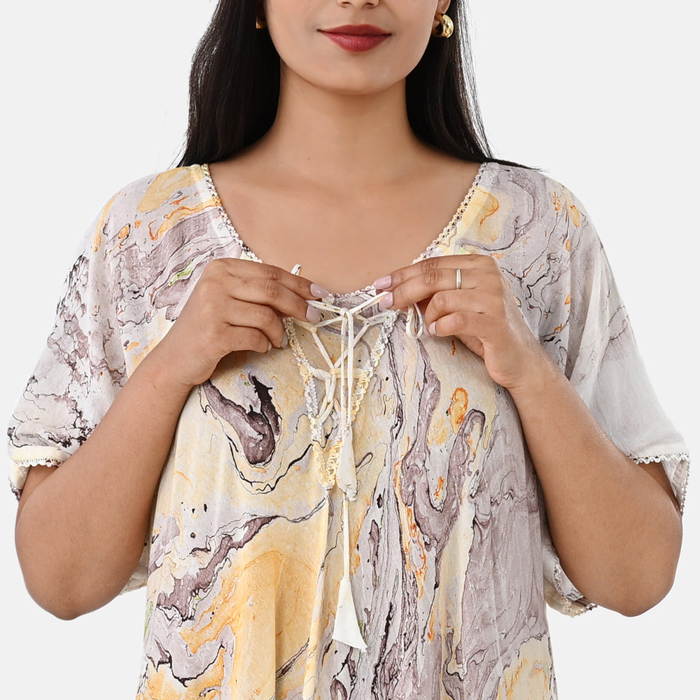 & Maisi Printed Dress (Size - One Size) - Yellow_8421281_5