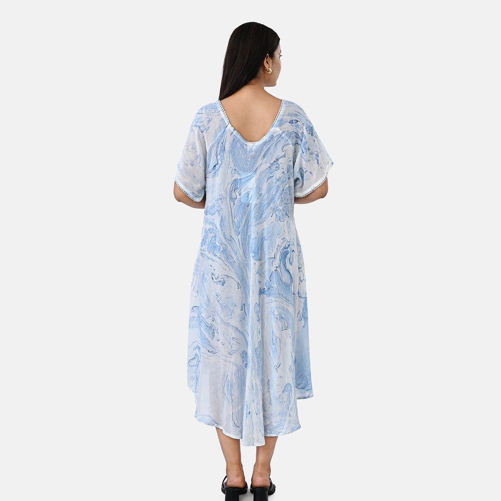 & Maisi Printed Dress (Size - One Size) - Blue_8421283_2