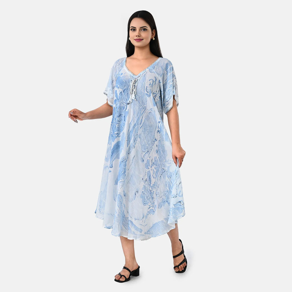 & Maisi Printed Dress (Size - One Size) - Blue_8421283_3