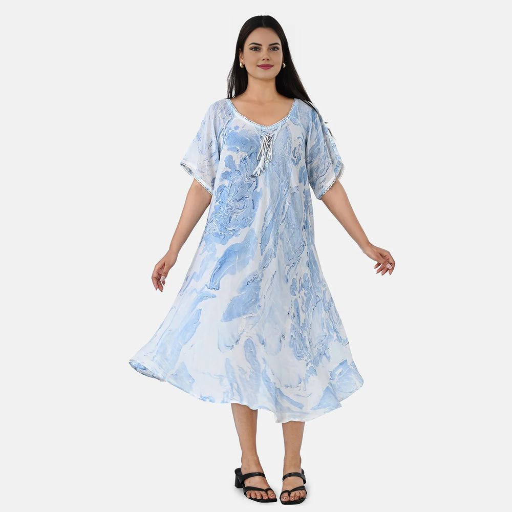& Maisi Printed Dress (Size - One Size) - Blue_8421283_4