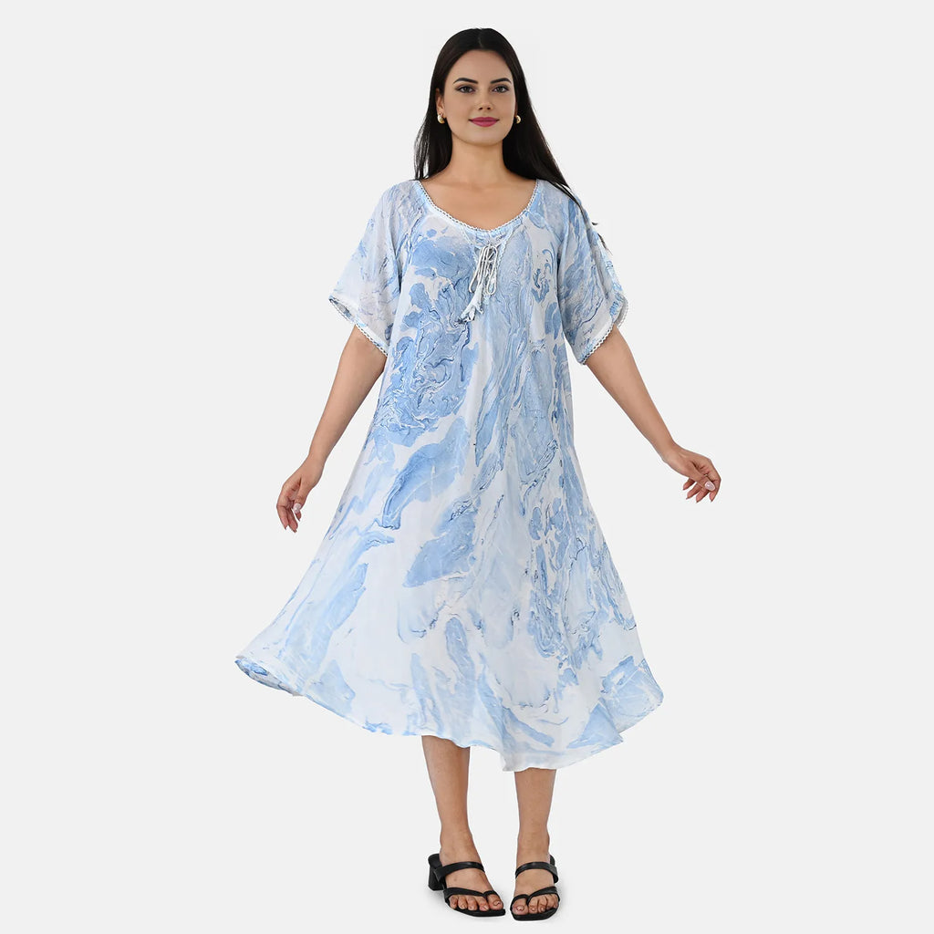 & Maisi Printed Dress (Size - One Size) - Blue_8421283_4
