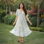 & Maisi Printed Dress (Size - One Size) - Green_8421284_1