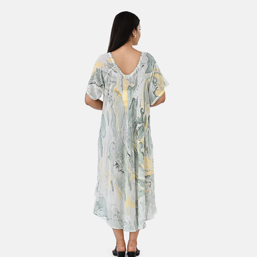 & Maisi Printed Dress (Size - One Size) - Green_8421284_2
