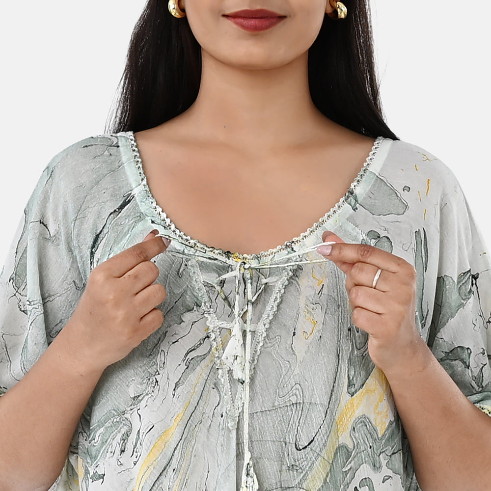 & Maisi Printed Dress (Size - One Size) - Green_8421284_5