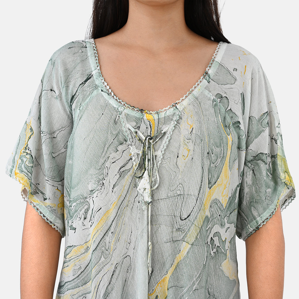 & Maisi Printed Dress (Size - One Size) - Green_8421284_6