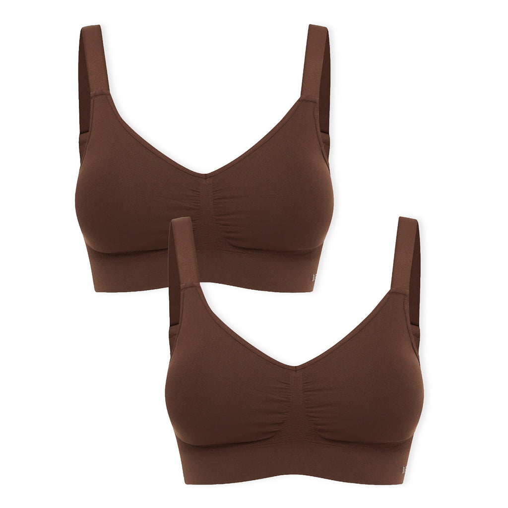 Bella Bodies Pack of 2 - Quick Dry Ultimate Travel Seamless Bra (Size L) - Black_8421638