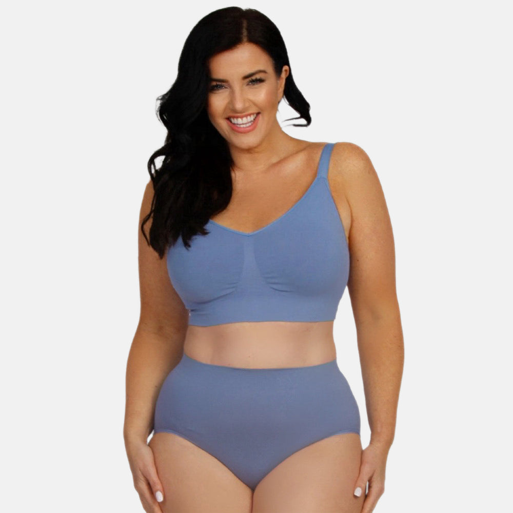 Bella Bodies Pack of 2 - Quick Dry Ultimate Travel Seamless Adjustable Bra (Size S) - Pink Champagne & Blue_8421650_1