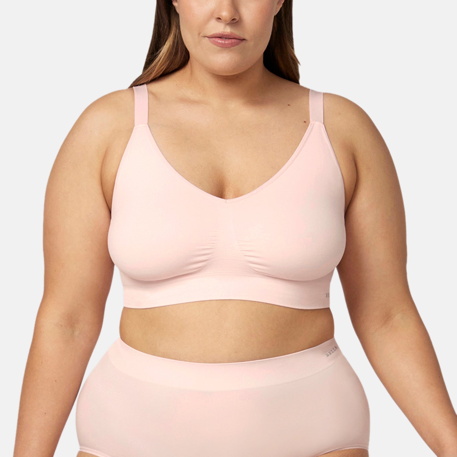 Bella Bodies Pack of 2 - Quick Dry Ultimate Travel Seamless Adjustable Bra (Size S) - Pink Champagne & Blue_8421650_2