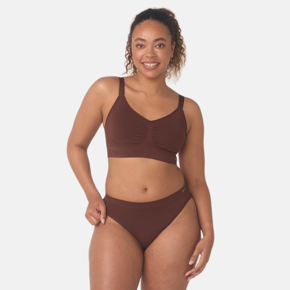 Bella Bodies Pack of 2 - Bamboo Seamless Bikini Brief (Size L) - Espresso_8421698_1