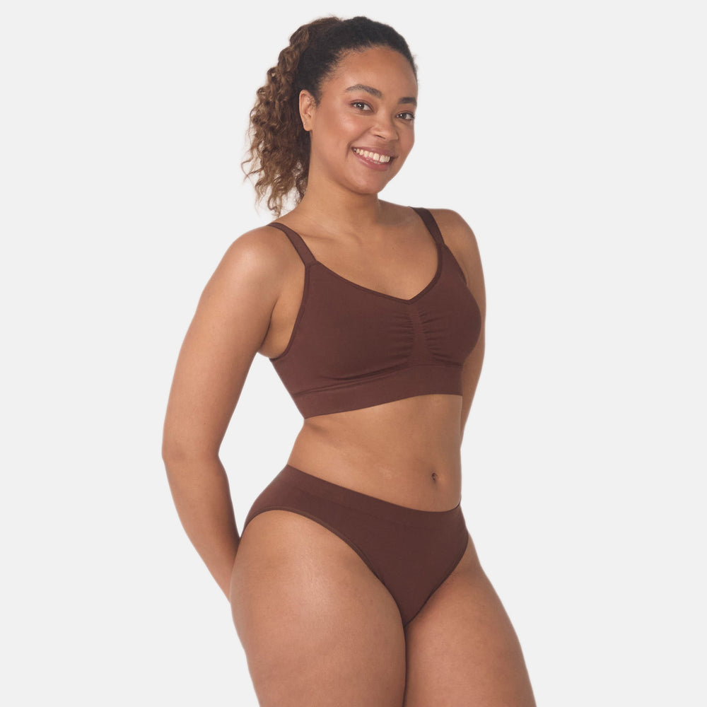 Bella Bodies Pack of 2 - Bamboo Seamless Bikini Brief (Size L) - Espresso_8421698_2
