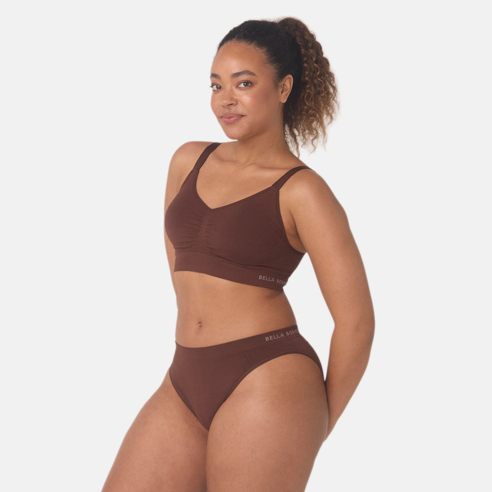 Bella Bodies Pack of 2 - Bamboo Seamless Bikini Brief (Size L) - Espresso_8421698_3
