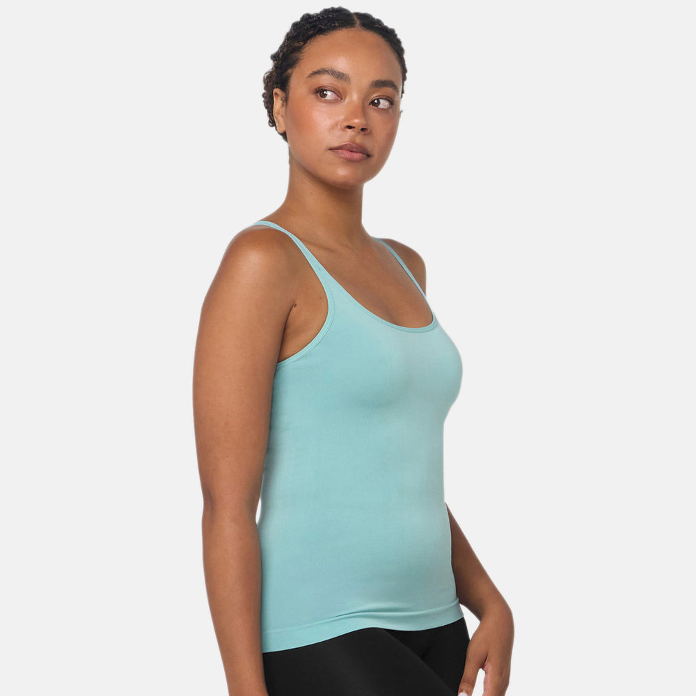 Bella Bodies Pack Of 2 - Everyday Pure Comfort Camisole (Size 6 To 10) - White & Sea Jade_8421826_3