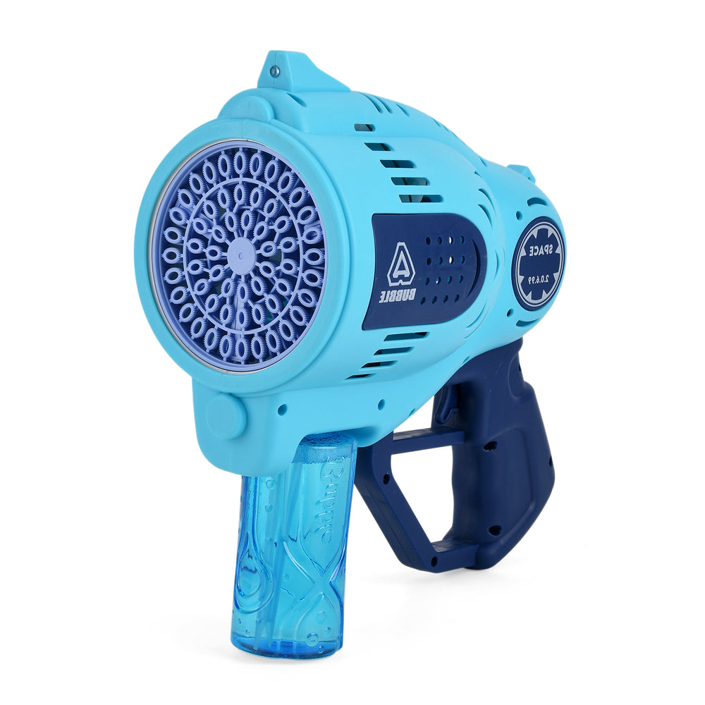 57-Hole Automatic Bubble Blaster - Blue Rechargeable Space Jet Machine with 3.7V Battery & 150ml Solution_8422001_1